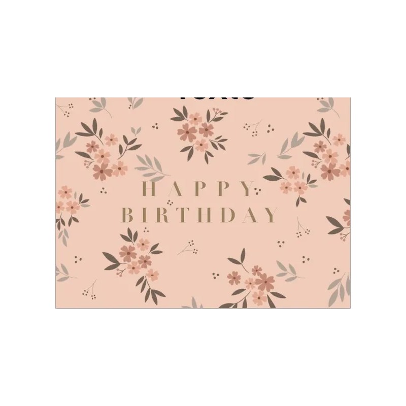 Carte Minimel Simple - Happy Birthday rose