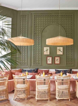 Suspension Parasol à franges dorées - Taille L