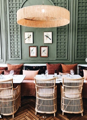 Suspension Parasol à franges dorées - Taille L