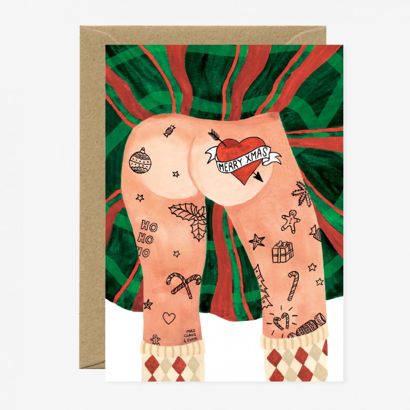 Carte de Noël - Santa tatoo