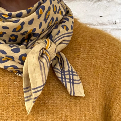 Foulard Léopard Camel