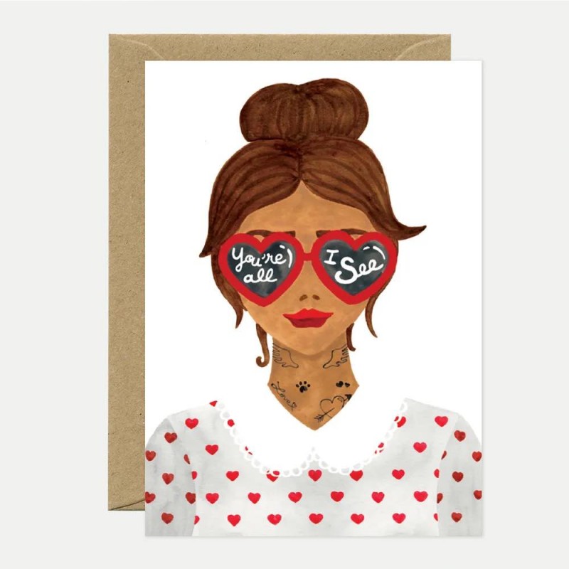 Carte - Lunettes coeur