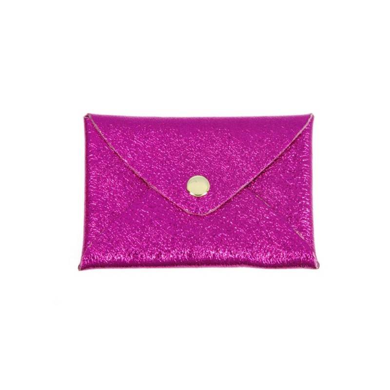 Pochette en cuir - Fuschia