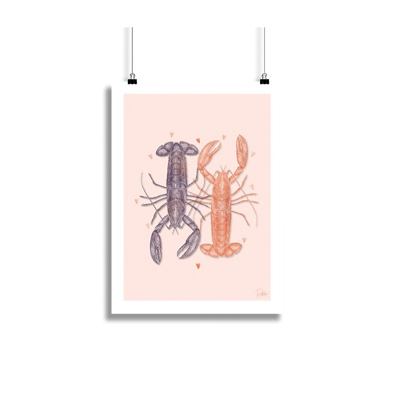 Affiche Duo de Homards - 30x40 cm.