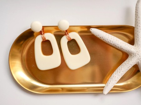 Boucles d'oreille - Carla beige