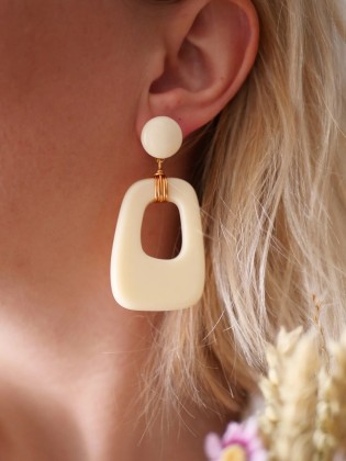 Boucles d'oreille - Carla beige