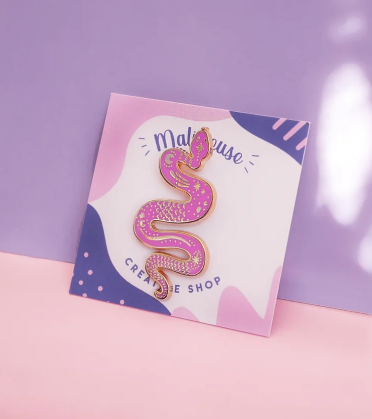 Pins - Serpent rose