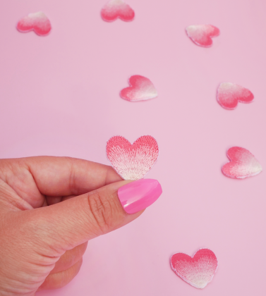 Patch thermocollant - Mini coeur Grenadine