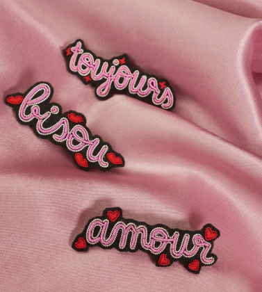 Broche - Bisou - fait main