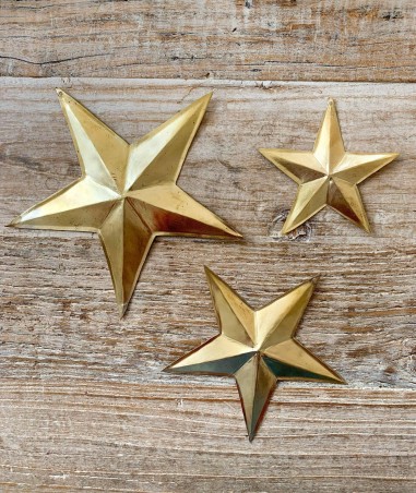 Etoile bombée en laiton - 3 tailles