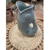 Vase ceramic Poisson GM - bleu givré