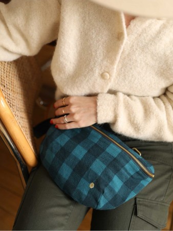 Sac banane - Vichy peacock