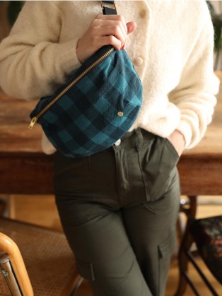Sac banane - Vichy peacock