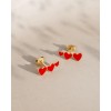 Boucles d'oreilles Clarisse - Email Rouge et or fin 24 carats