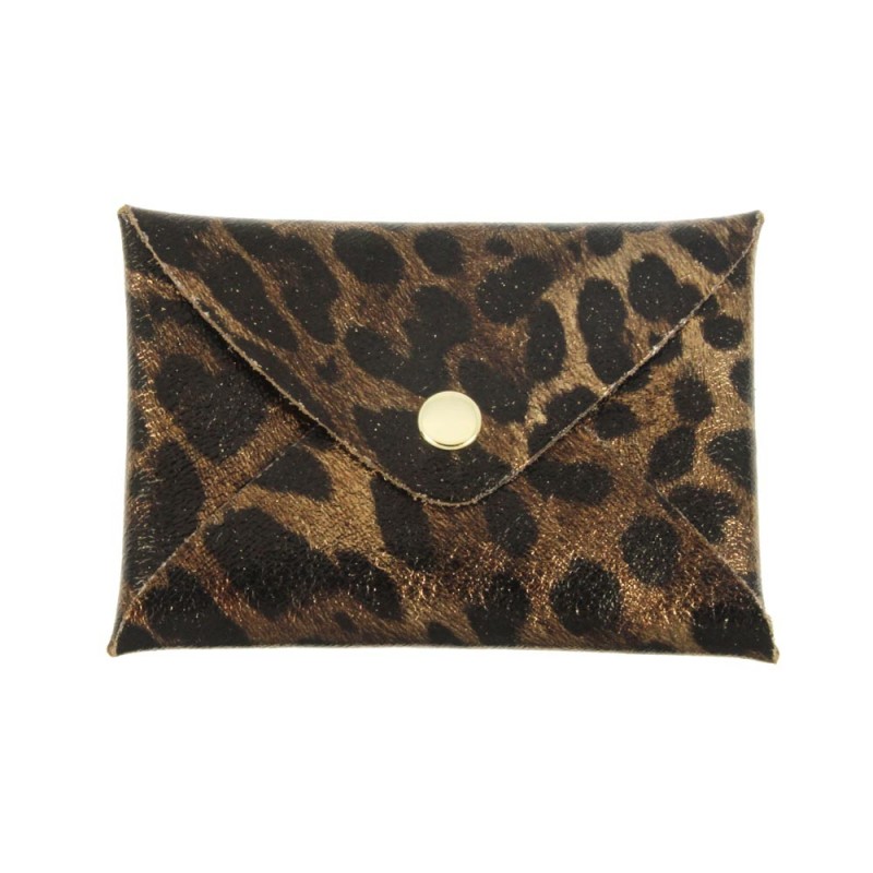 Pochette en cuir - Leopard