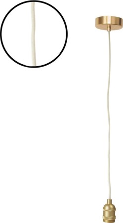 Suspension corde doré - Cable coton blanc
