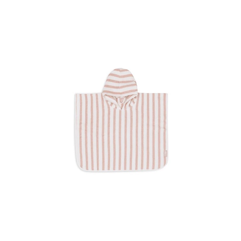 Poncho de bain - Rayé rose et blanc