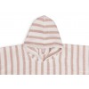 Poncho de bain - Rayé rose et blanc