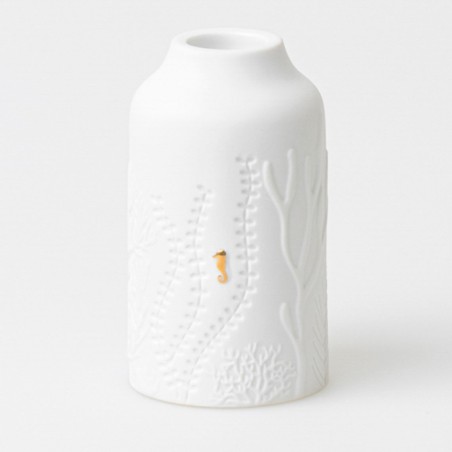 Bougeoir en porcelaine - Hippocampe