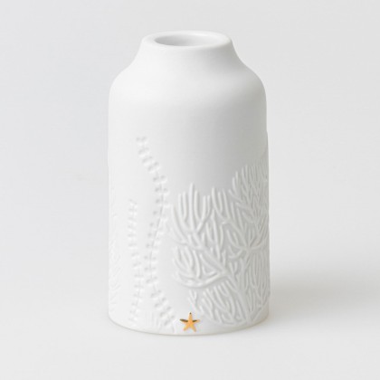 Bougeoir en porcelaine - Hippocampe