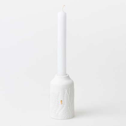 Bougeoir en porcelaine - Hippocampe