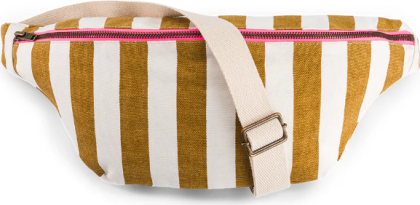 Sac banane Rayures - ecru / caramel