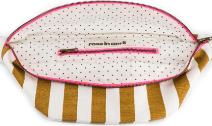 Sac banane Rayures - ecru / caramel