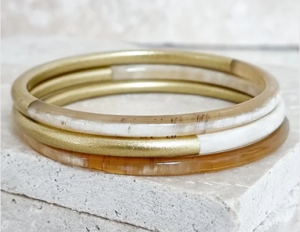 Jonc corne 5mm - Duo doré