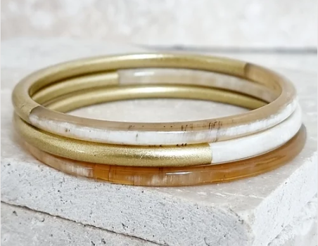 Jonc corne 5mm - Duo doré