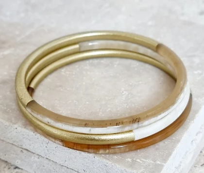 Jonc corne 5mm - Duo doré