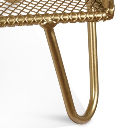 Etagère grillagée en métal doré - 2 cases