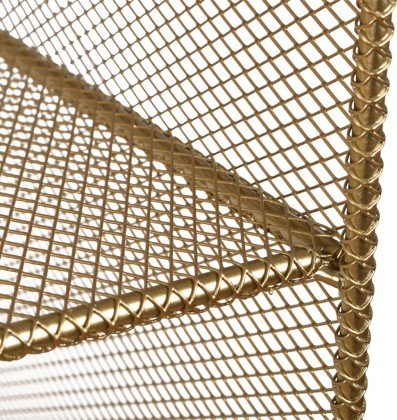 Etagère grillagée en métal doré - 2 cases