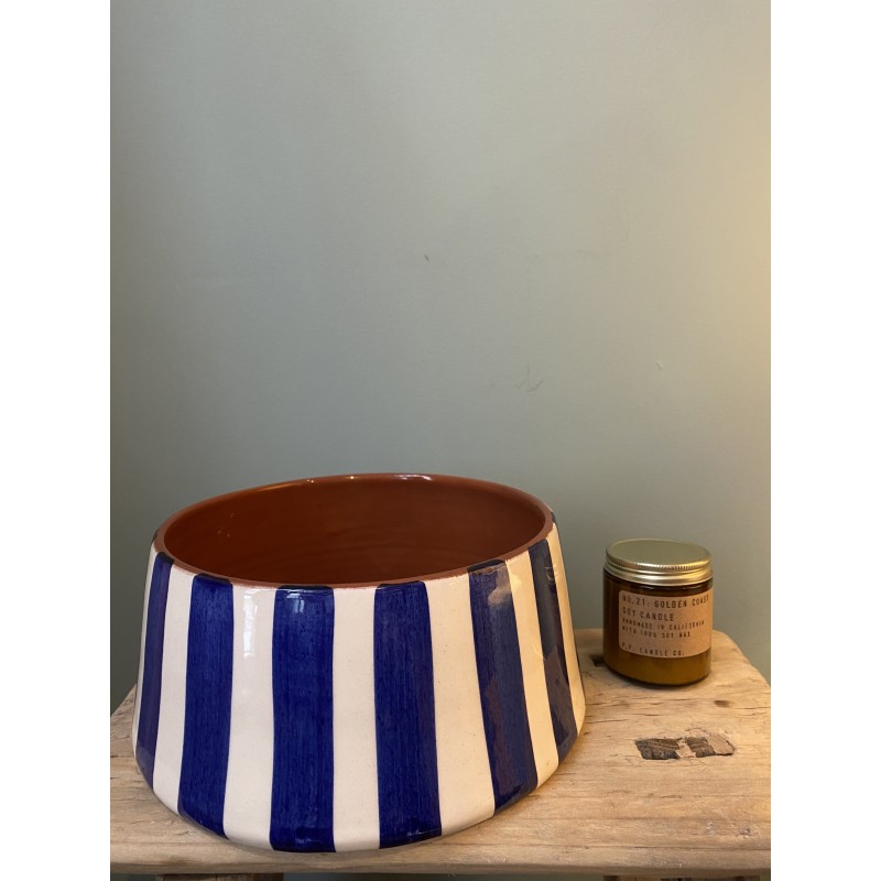 Grand bol - Bleu rayé