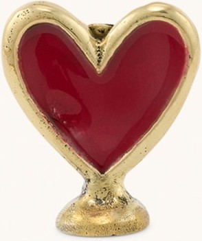 Porte carte en laiton - Coeur rouge