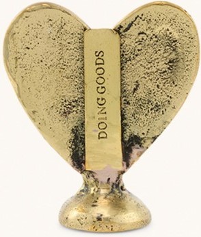 Porte carte en laiton - Coeur rouge