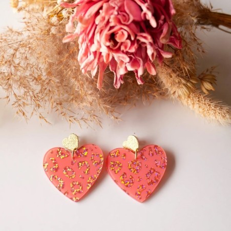 Boucles d'oreilles Maxi Maé - Rose leopard