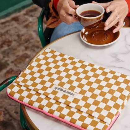 Housse ordinateur Octave - Damier caramel