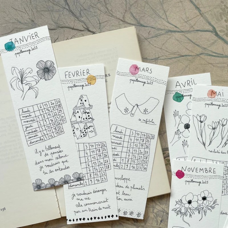 Calendrier marque-page 2025