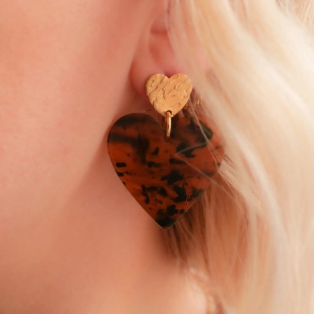 Boucles d'oreilles Maé - Marron