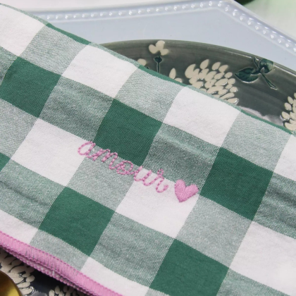Serviette Sauge - Amour