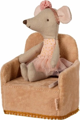 Fauteuil en velour - Poudre