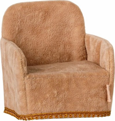Fauteuil en velour - Poudre
