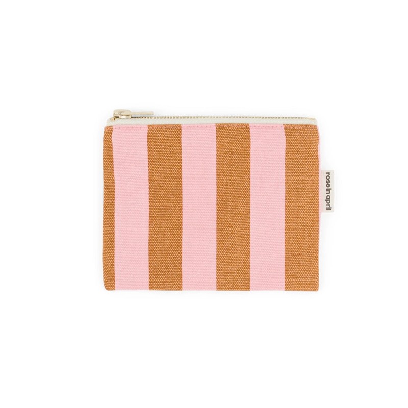 Porte monnaie Marie - Rayures Caramel / Strawberry