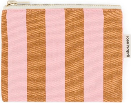 Porte monnaie Marie - Rayures Caramel / Strawberry