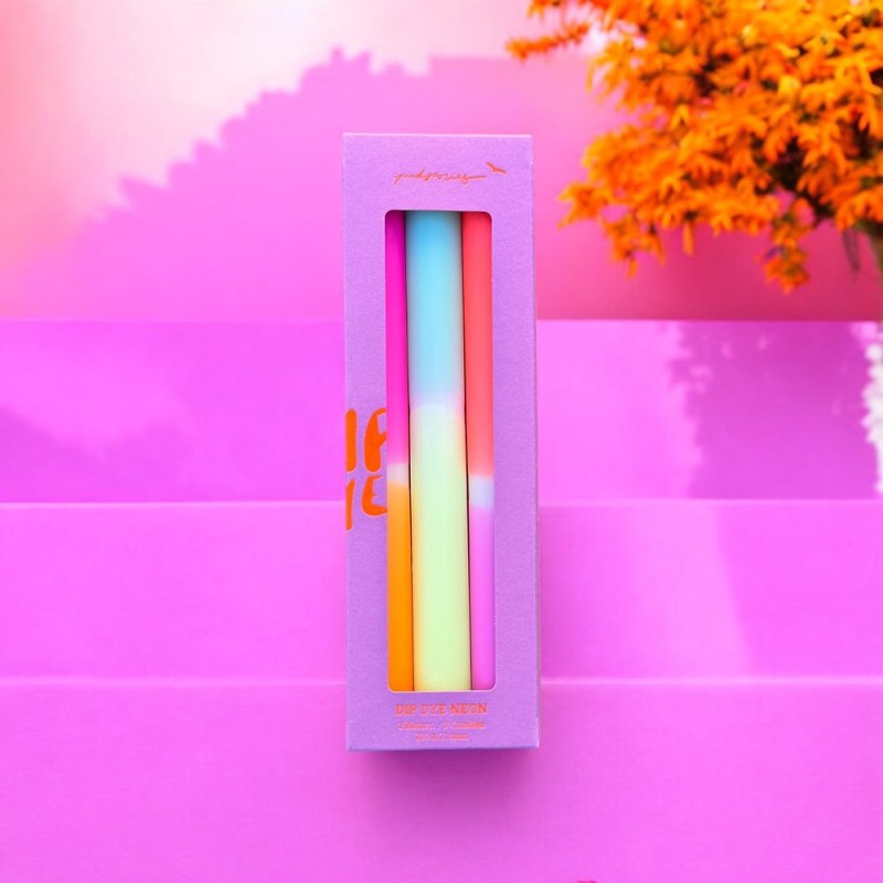 Set de 3 bougies néon - Tangerine Sunset