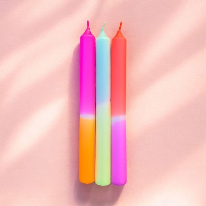 Set de 3 bougies néon - Tangerine Sunset