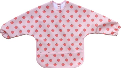  Bavoir Tablier - Pommes roses - 1/3 ans