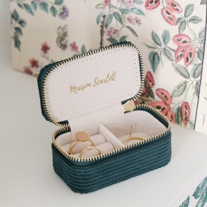 Boîte à bijoux velours vert - Marie