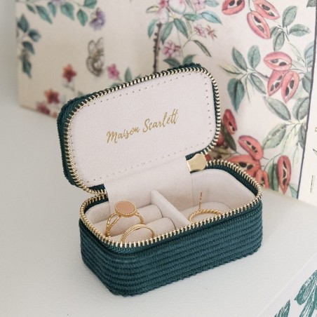Boîte à bijoux velours vert - Marie