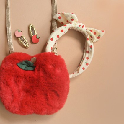 Sac en fausse fourrure enfant - Rosy - Pomme